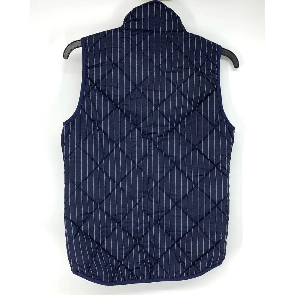 Thread & Supply Vest Womens Size Small Puffer Blue Stripe Full Zip Preppy - Picture 7 of 9